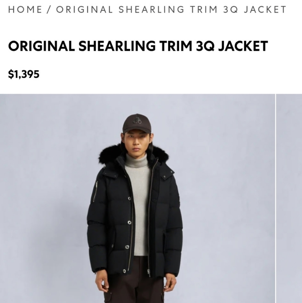 Original Shearling Trim 3Q Jacket - Black